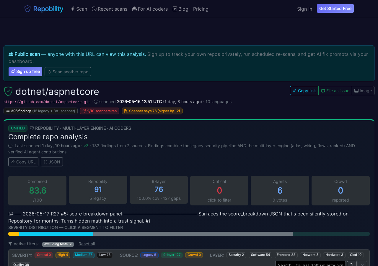 Live scan page