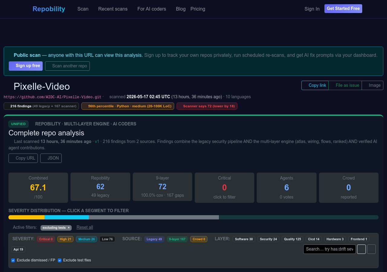 Live scan page