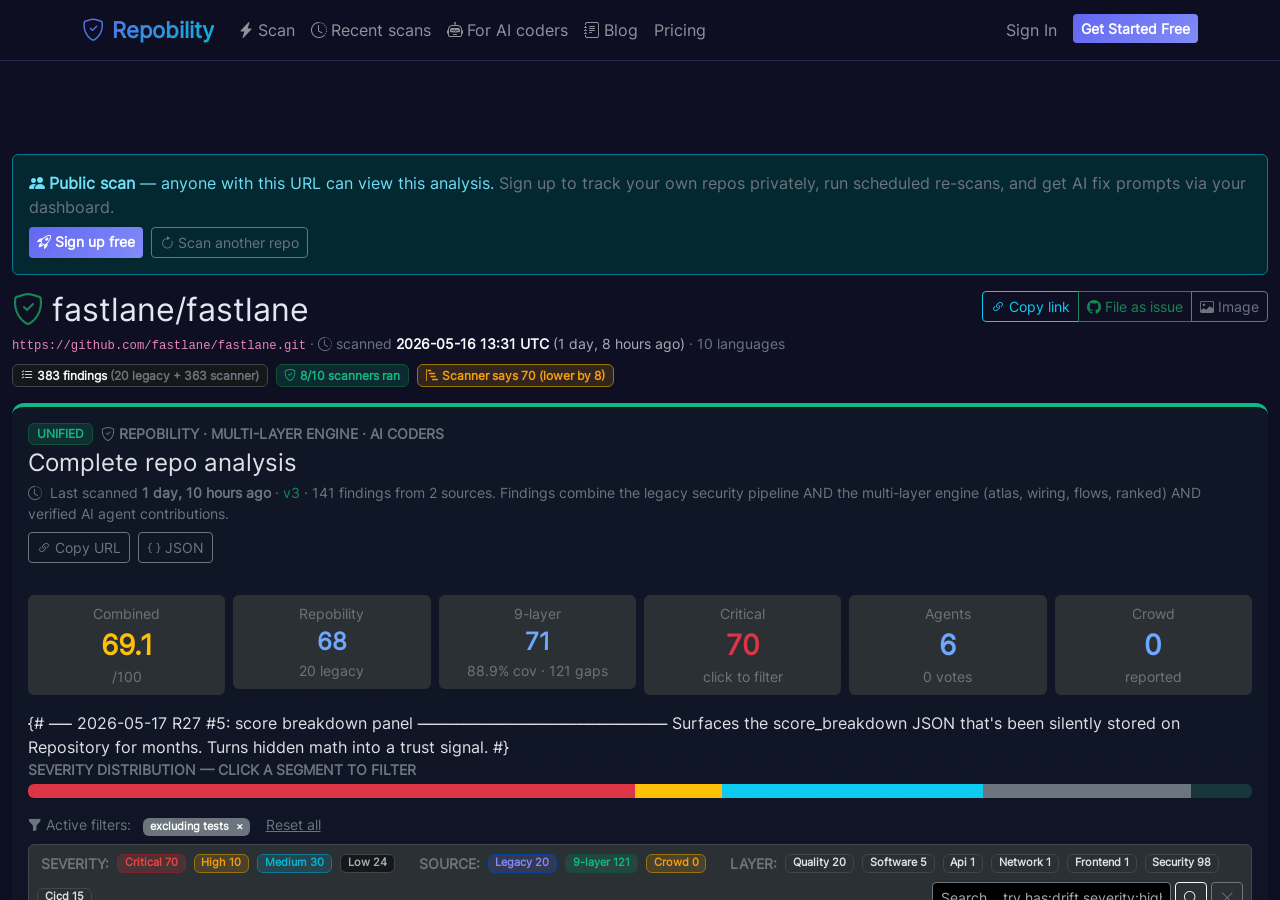 Live scan page