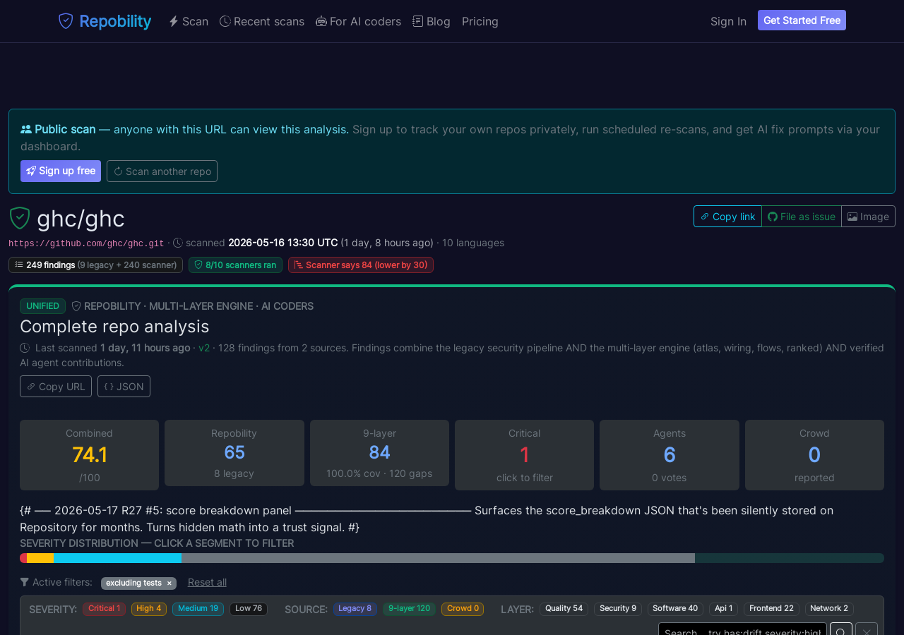 Live scan page