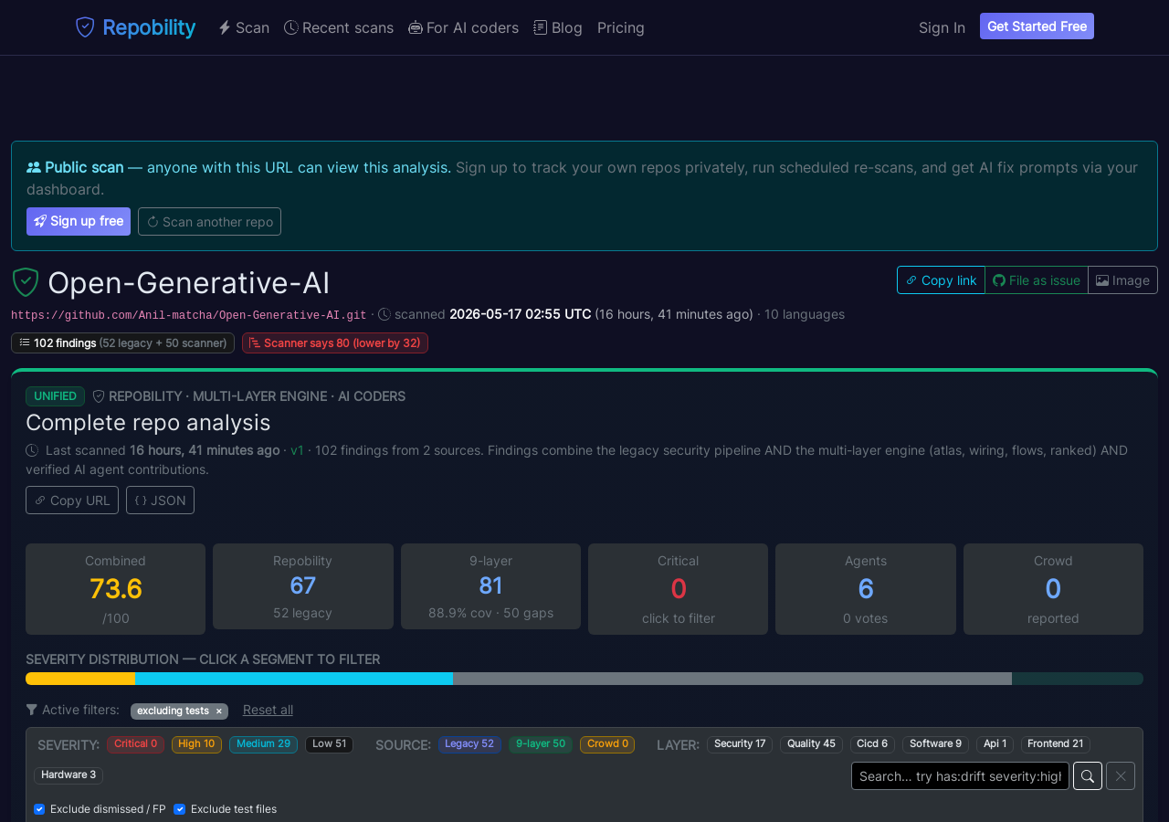 Live scan page