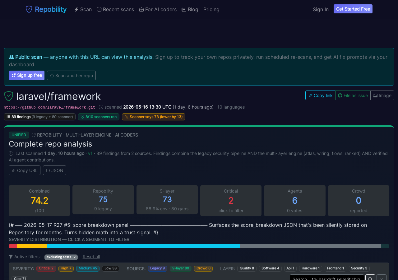 Live scan page