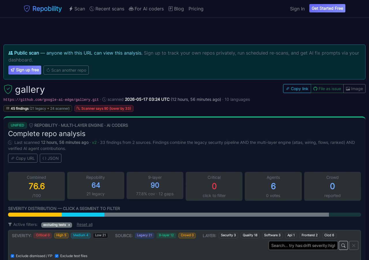 Live scan page