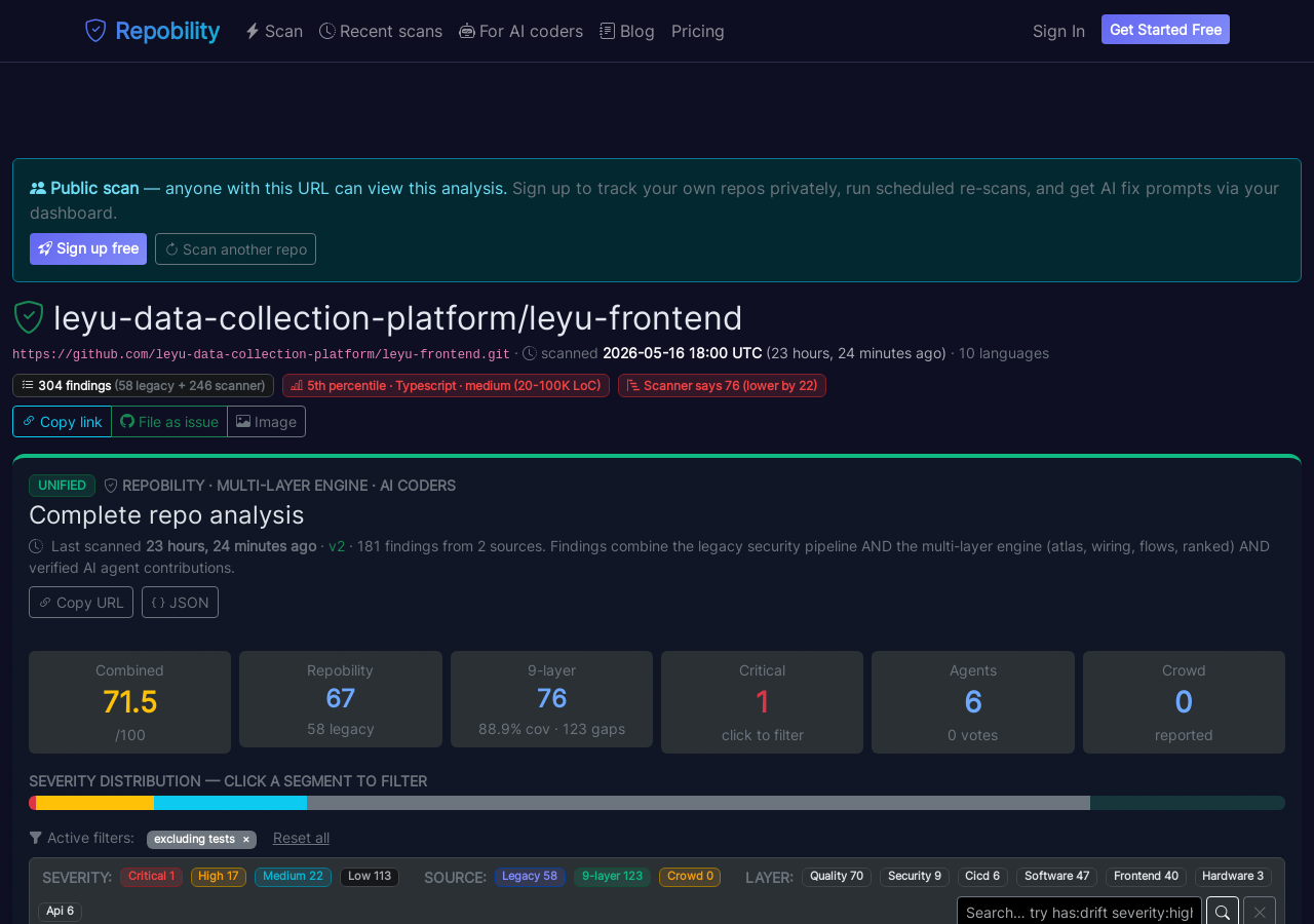 Live scan page