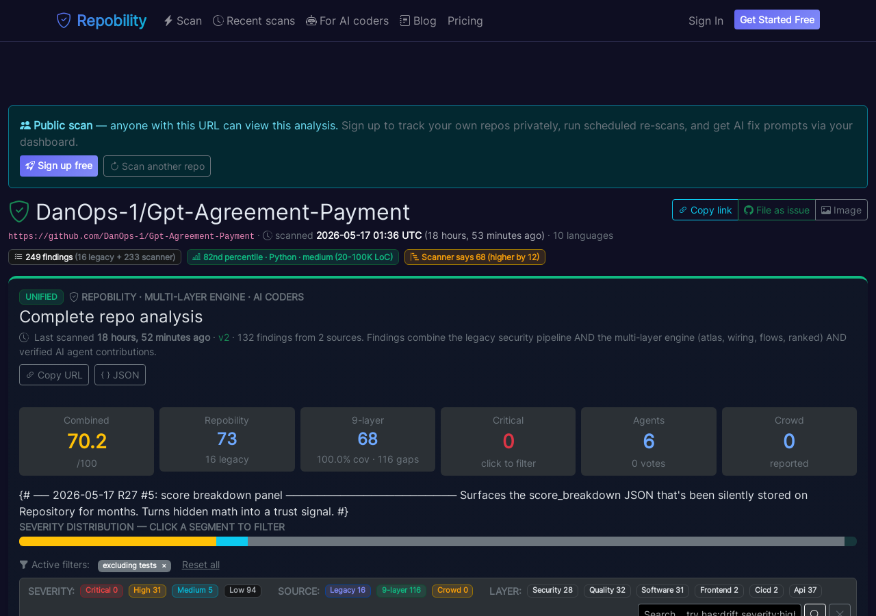 Live scan page