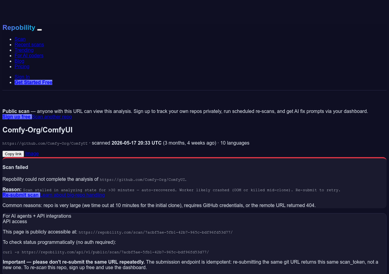 Live scan page