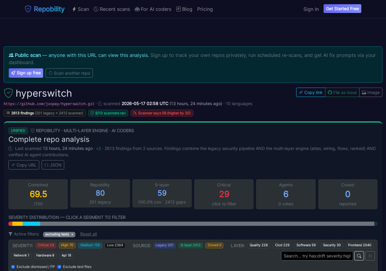 Live scan page