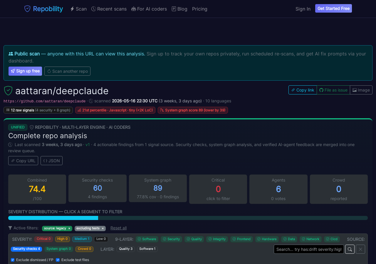 Live scan page