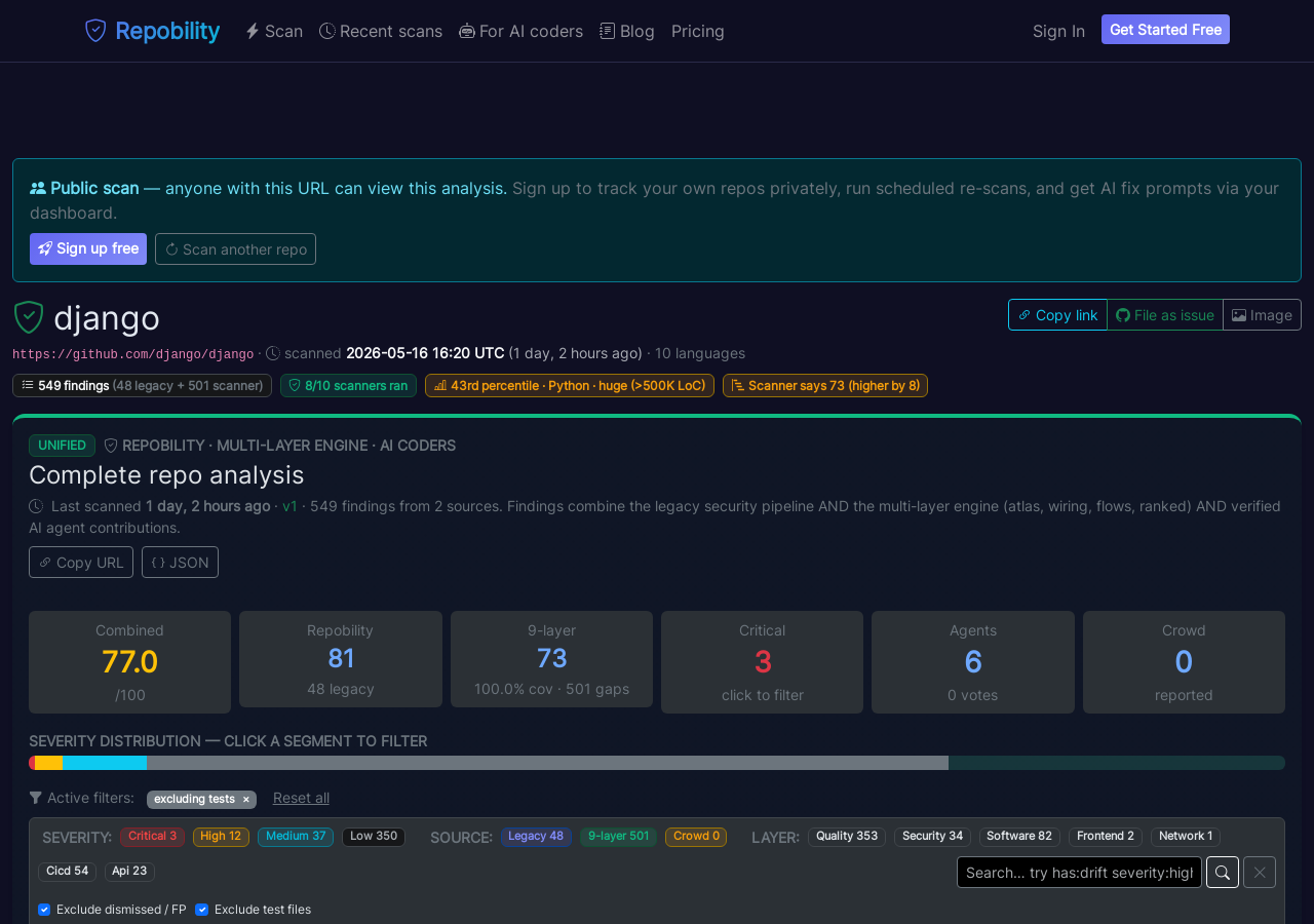 Live scan page