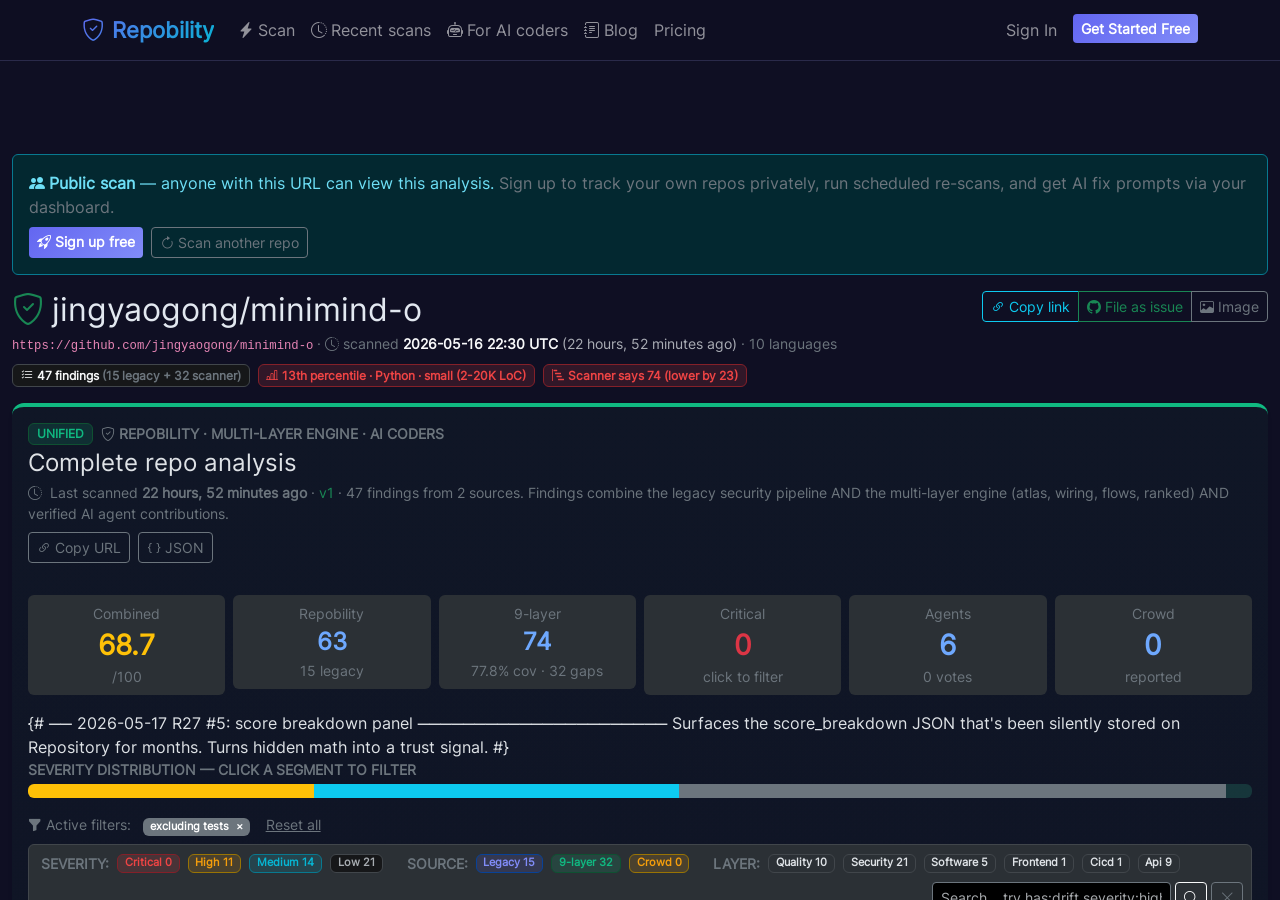 Live scan page