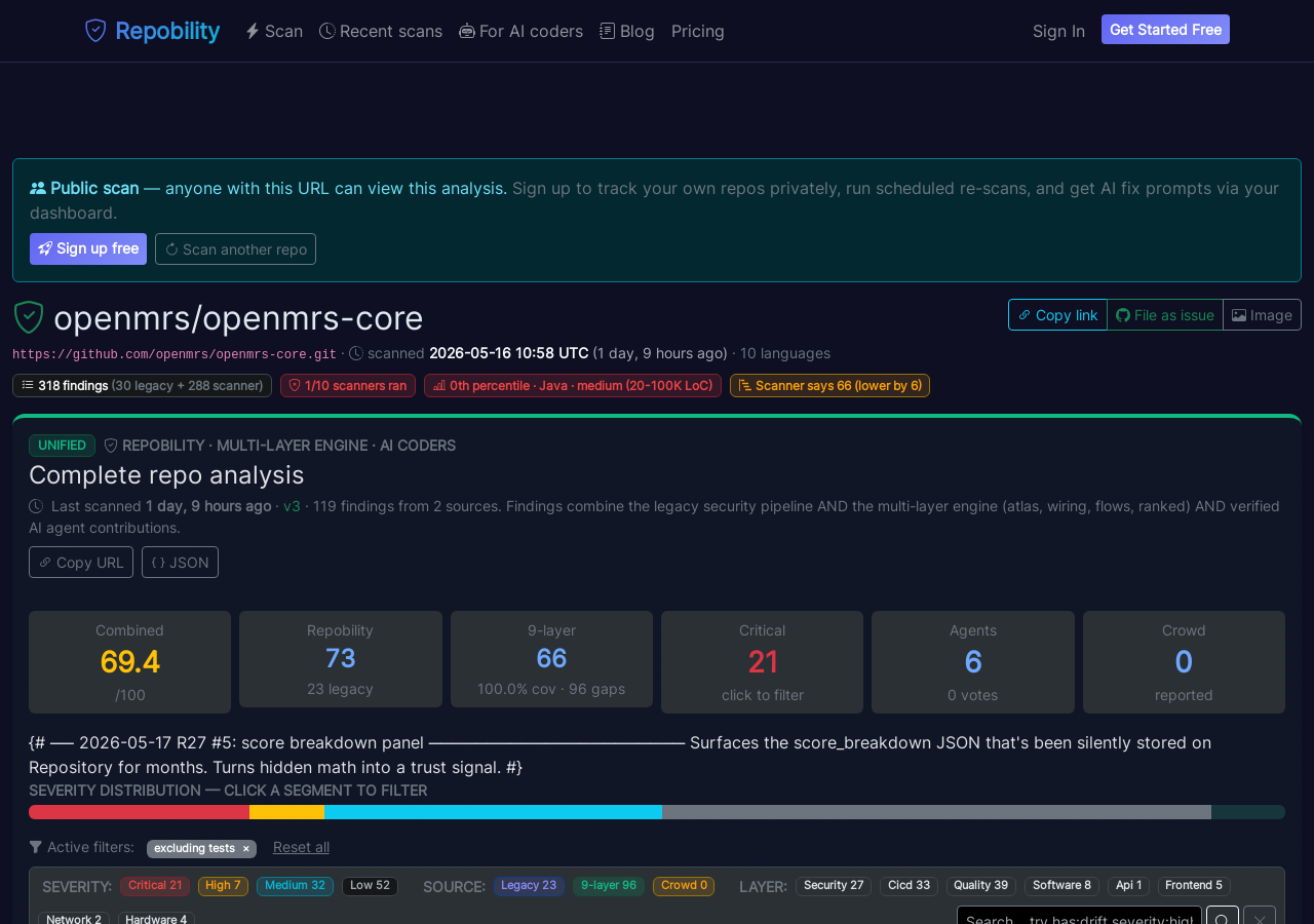 Live scan page