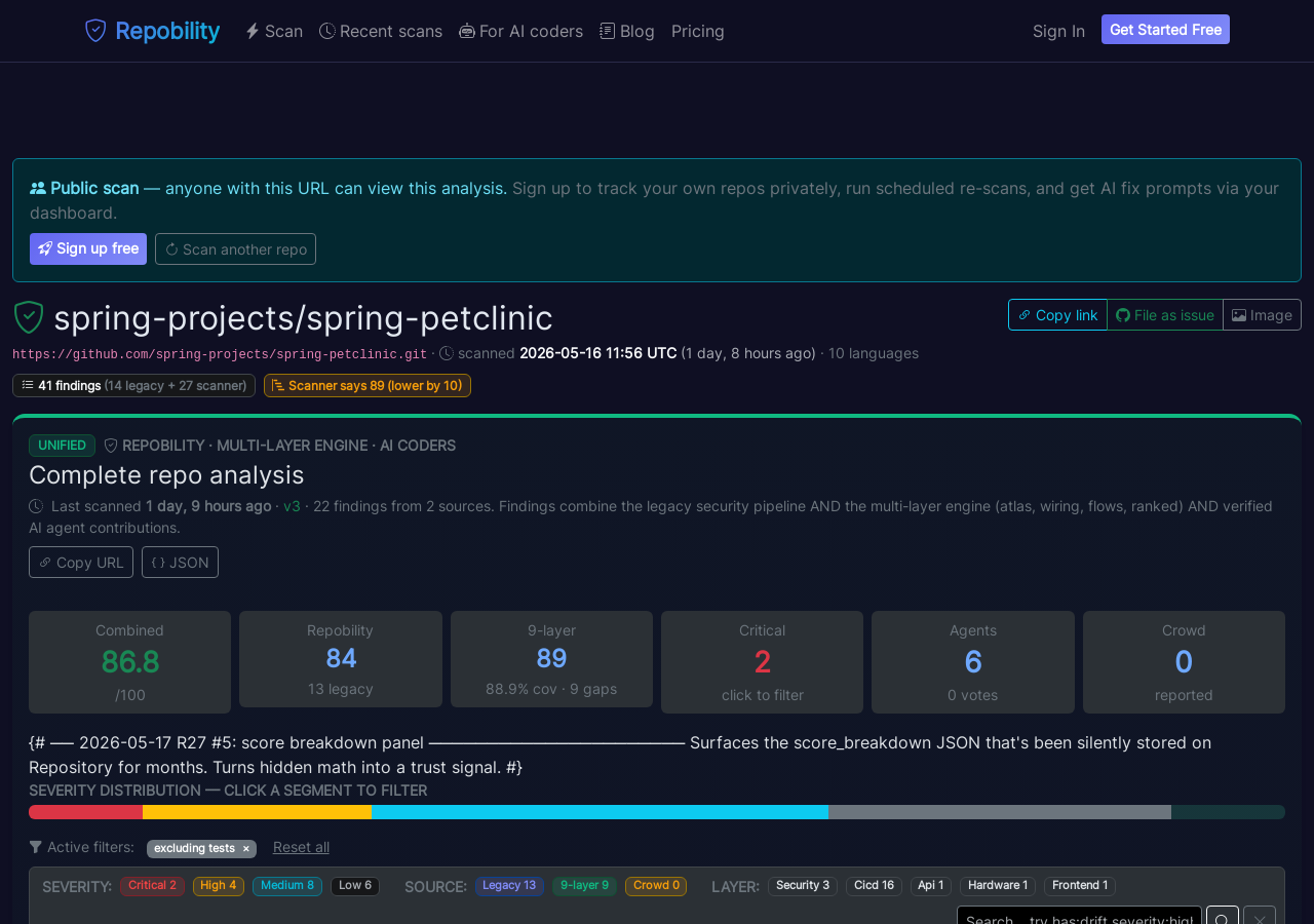 Live scan page