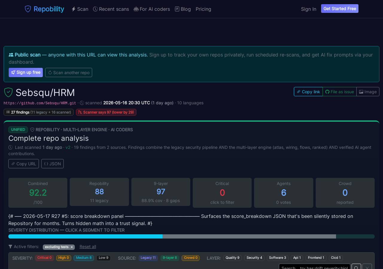 Live scan page