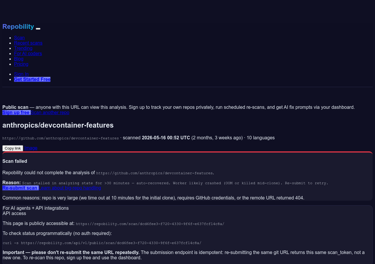 Live scan page