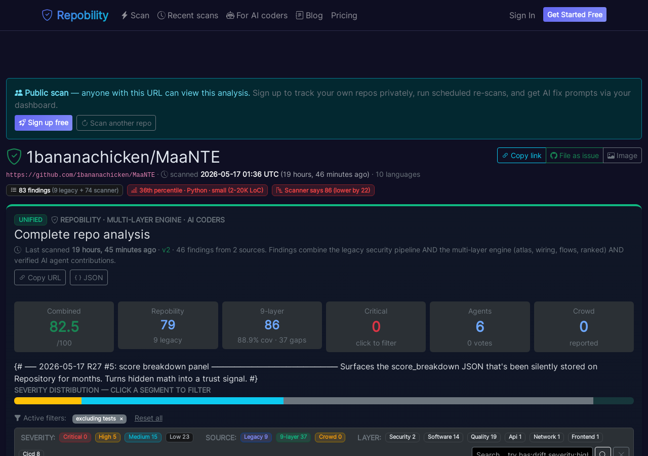 Live scan page
